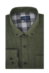 Chemise en sergé brossé diagonal Zurich en mousse foncée