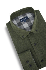 Chemise en sergé brossé diagonal Zurich en mousse foncée