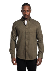 Chemise en sergé brossé en diagonale Tallinn en vert olive