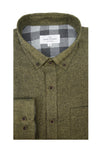 Chemise Tallinn en sergé diagonal brossé vert olive