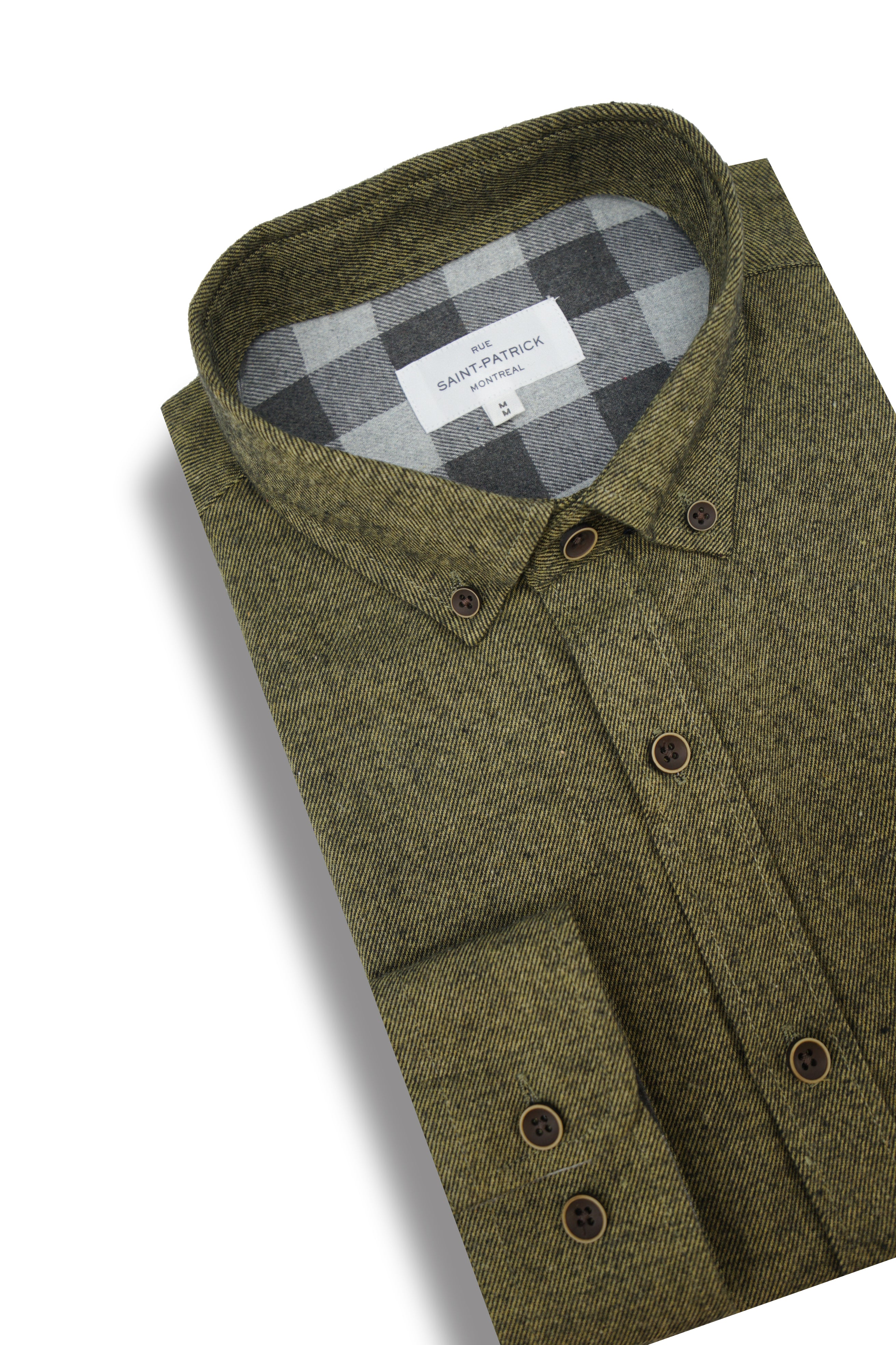 Chemise Tallinn en sergé diagonal brossé vert olive