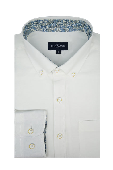 Descartes Easy-Care Oxford Shirt in White