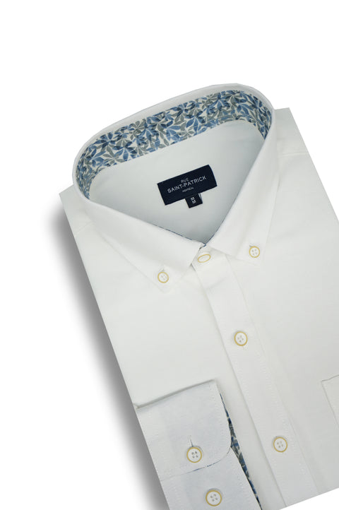 Descartes Easy-Care Oxford Shirt in White
