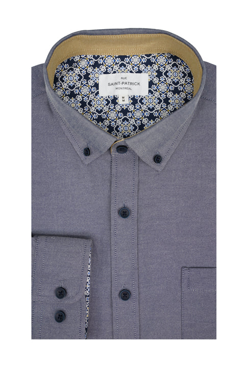 Bombardier Easy-Care Oxford Shirt in Dim Grey