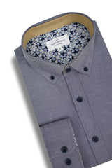 Chemise Oxford facile d'entretien Bombardier en gris foncé