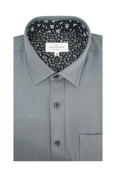 Rolland Easy-Care Oxford Shirt in Rhino Grey