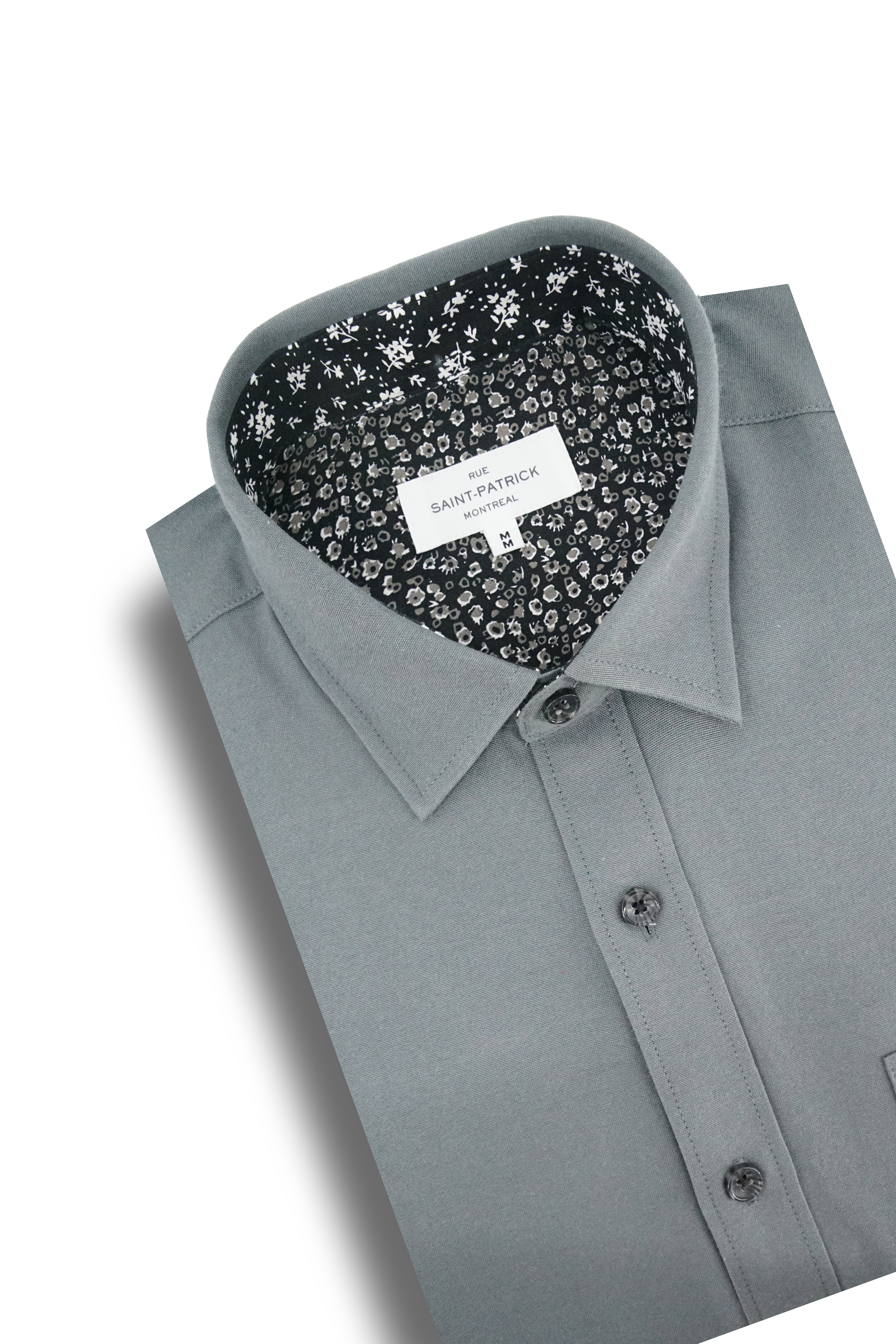 Rolland Easy-Care Oxford Shirt in Rhino Grey