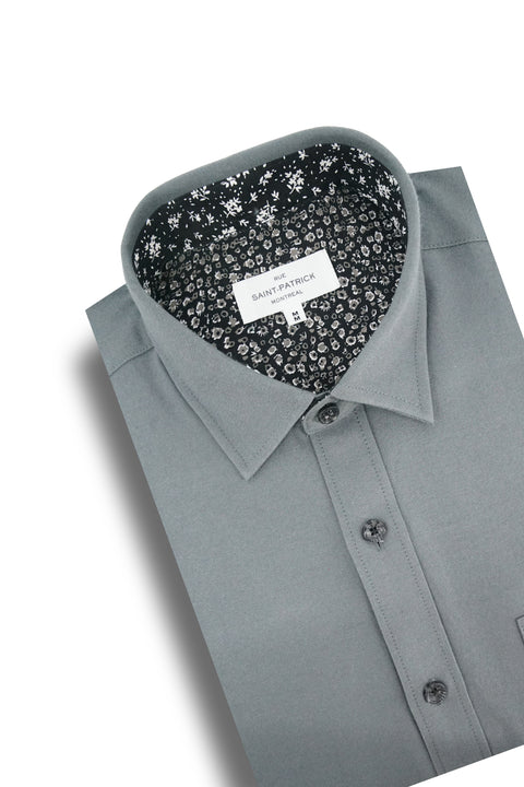 Rolland Easy-Care Oxford Shirt in Rhino Grey