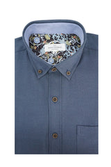 Chemise Oxford Colbert facile d'entretien en bleu aviation