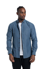 Chemise facile d'entretien Athens en indigo