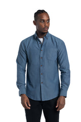 Chemise facile d'entretien Athens en indigo