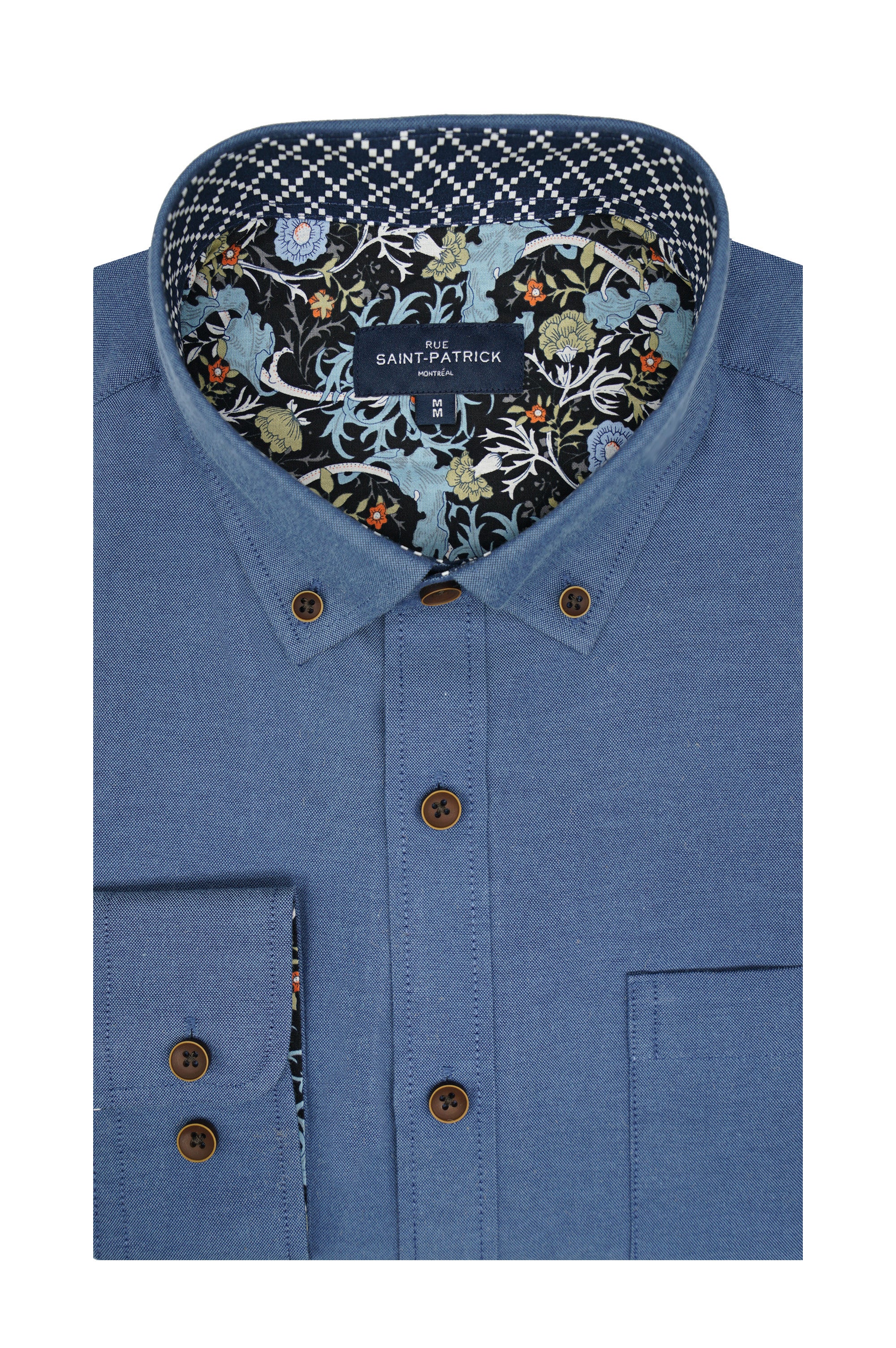 Chemise facile d'entretien Athens en indigo