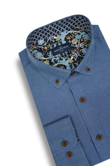 Chemise facile d'entretien Athens en indigo