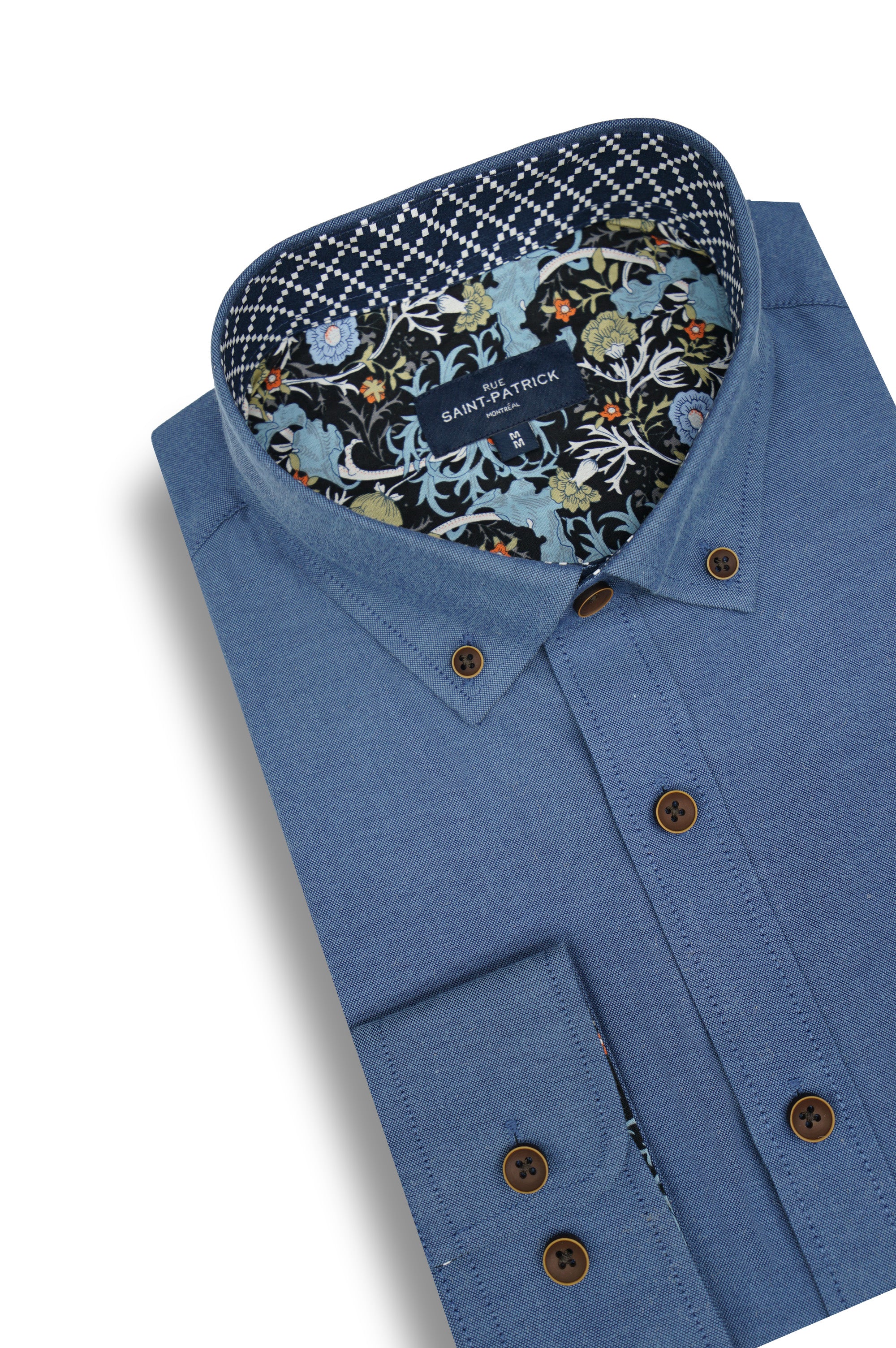 Chemise facile d'entretien Athens en indigo