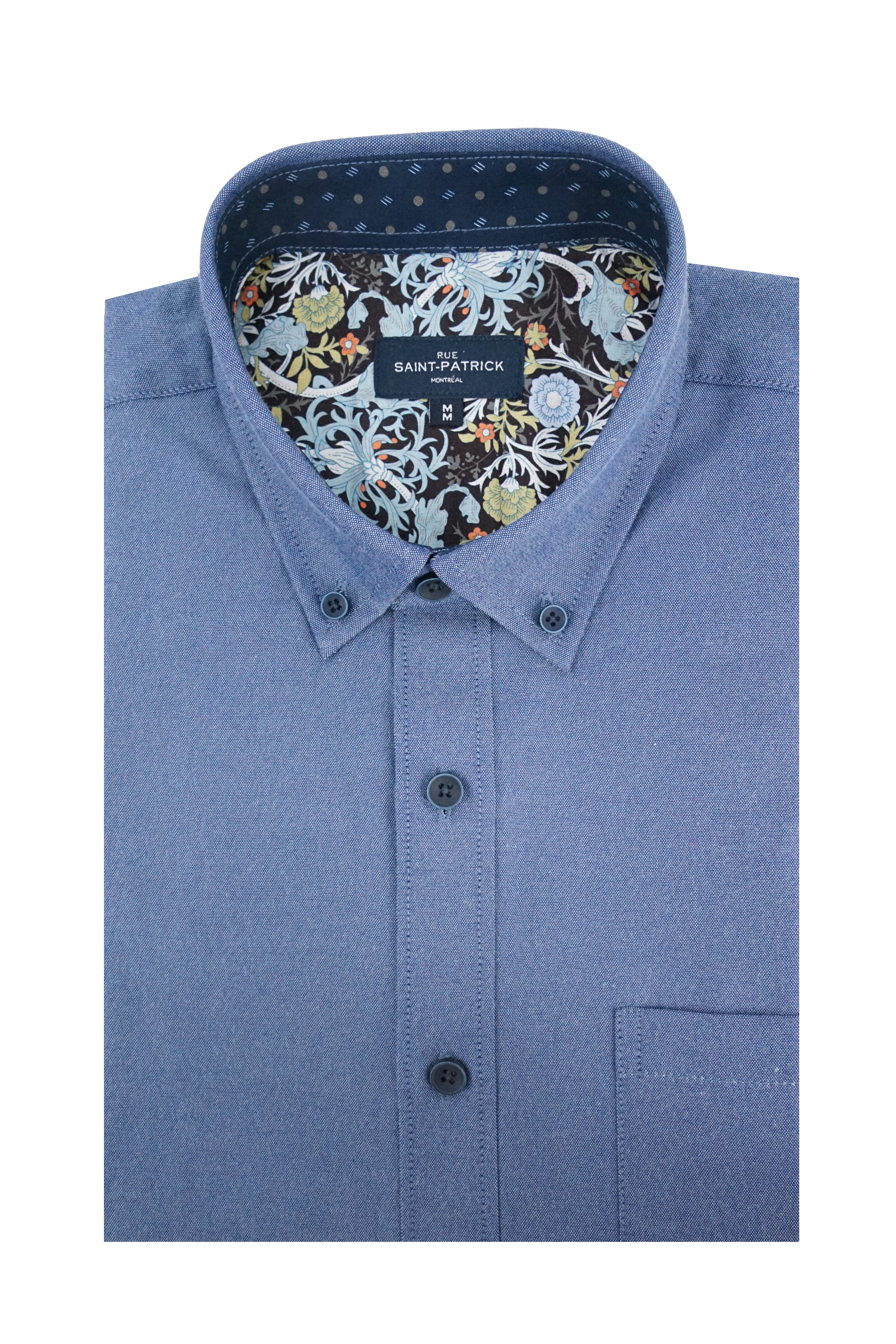 Chemise Oxford facile d'entretien Langlois en bleu bleuet