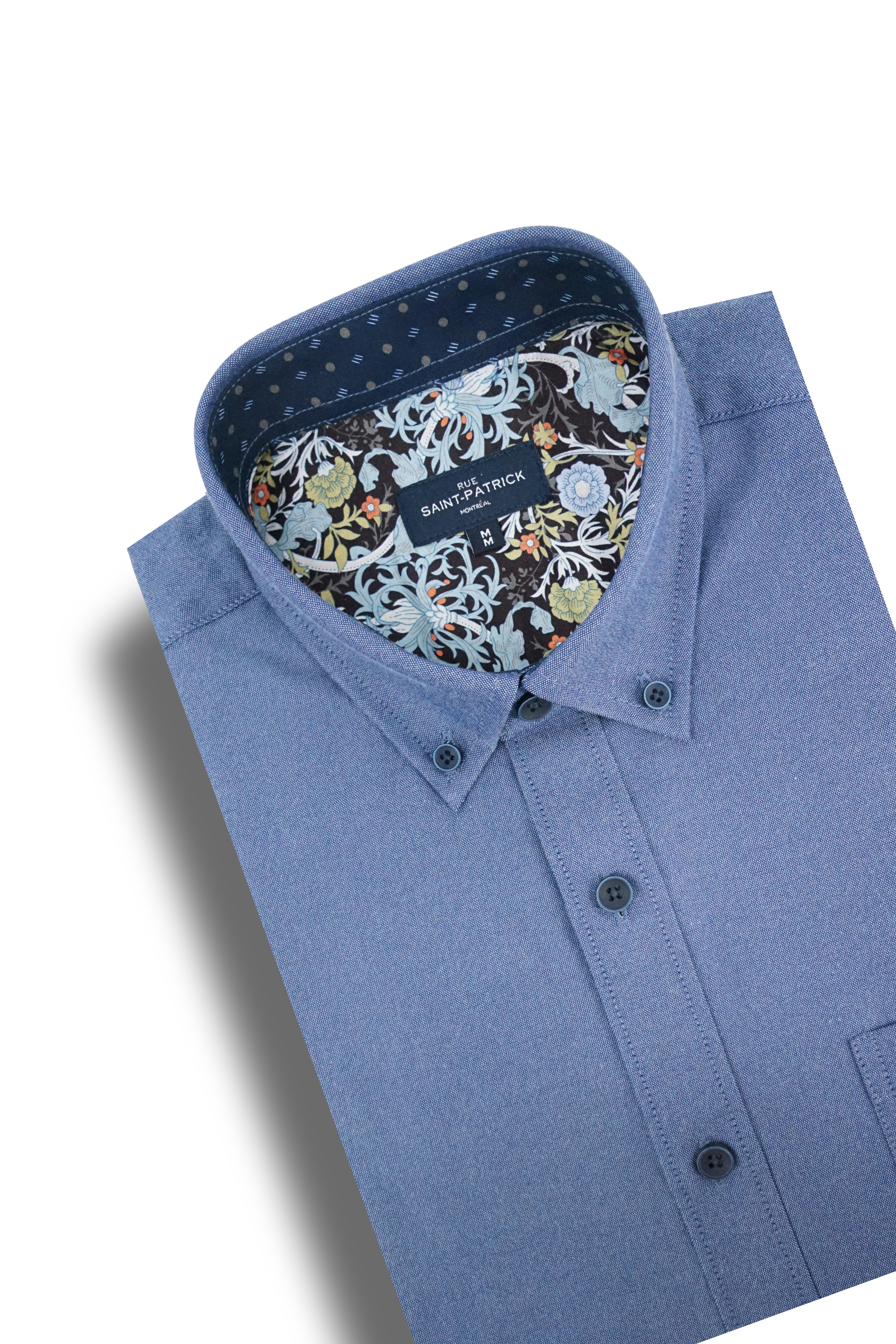 Langlois Easy-Care Oxford Shirt in Cornflower Blue
