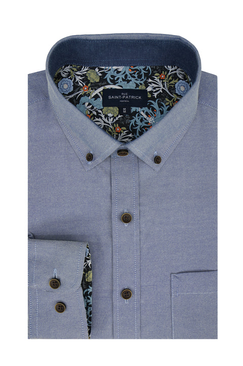 Bexhill Easy-Care Oxford Shirt in Dusty Blue