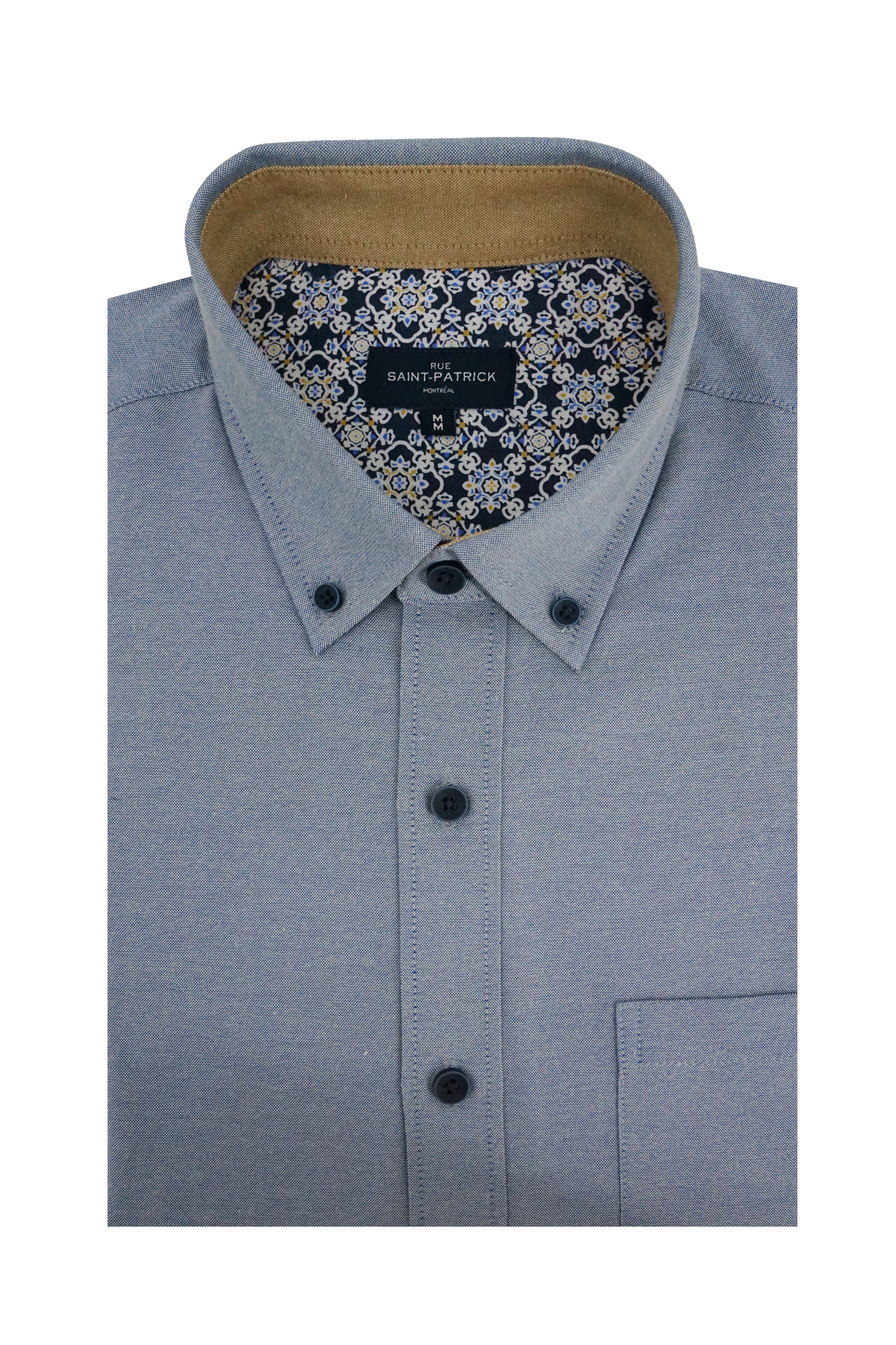 Foyle Easy-Care Oxford Shirt in Dusty Blue