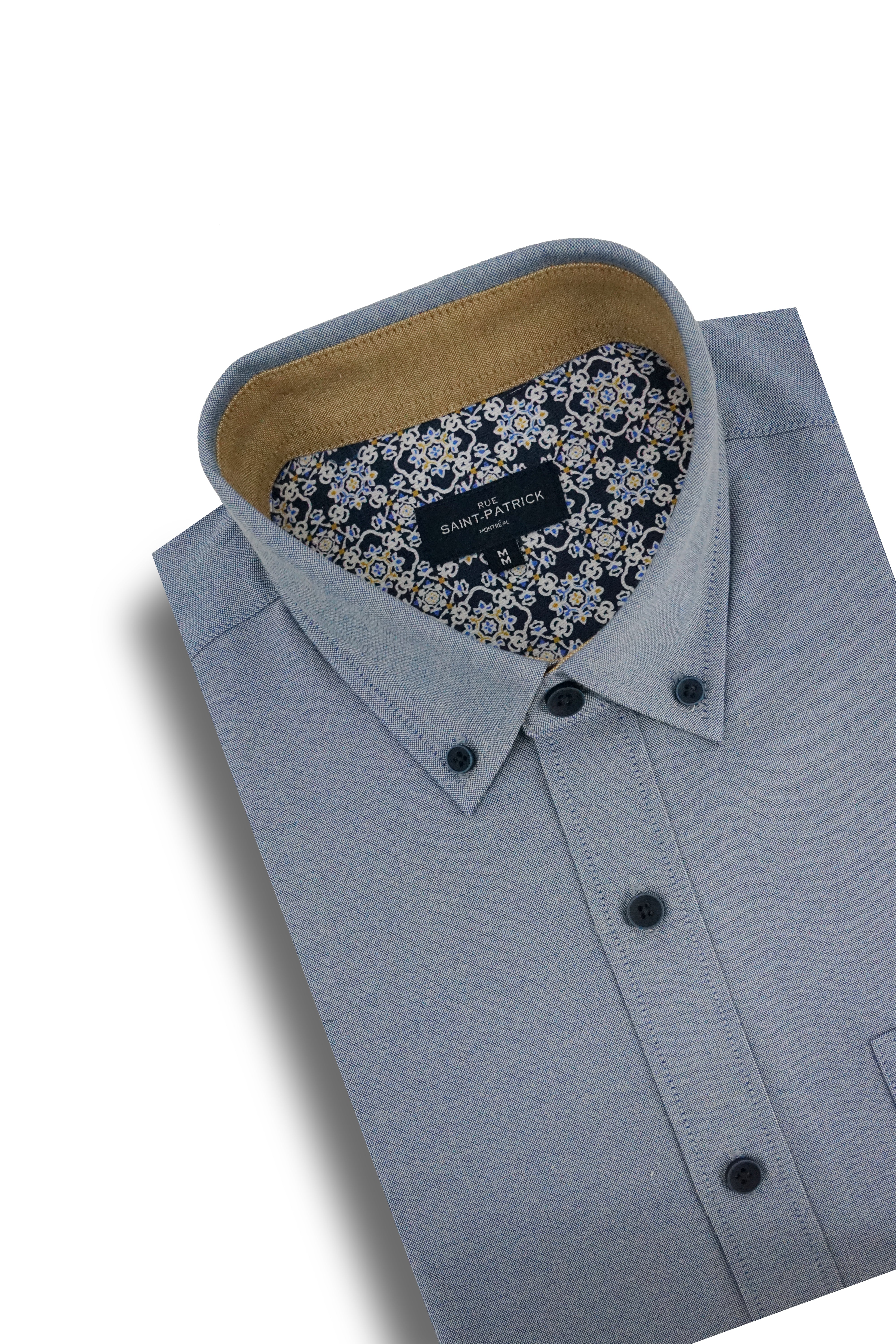 Foyle Easy-Care Oxford Shirt in Dusty Blue