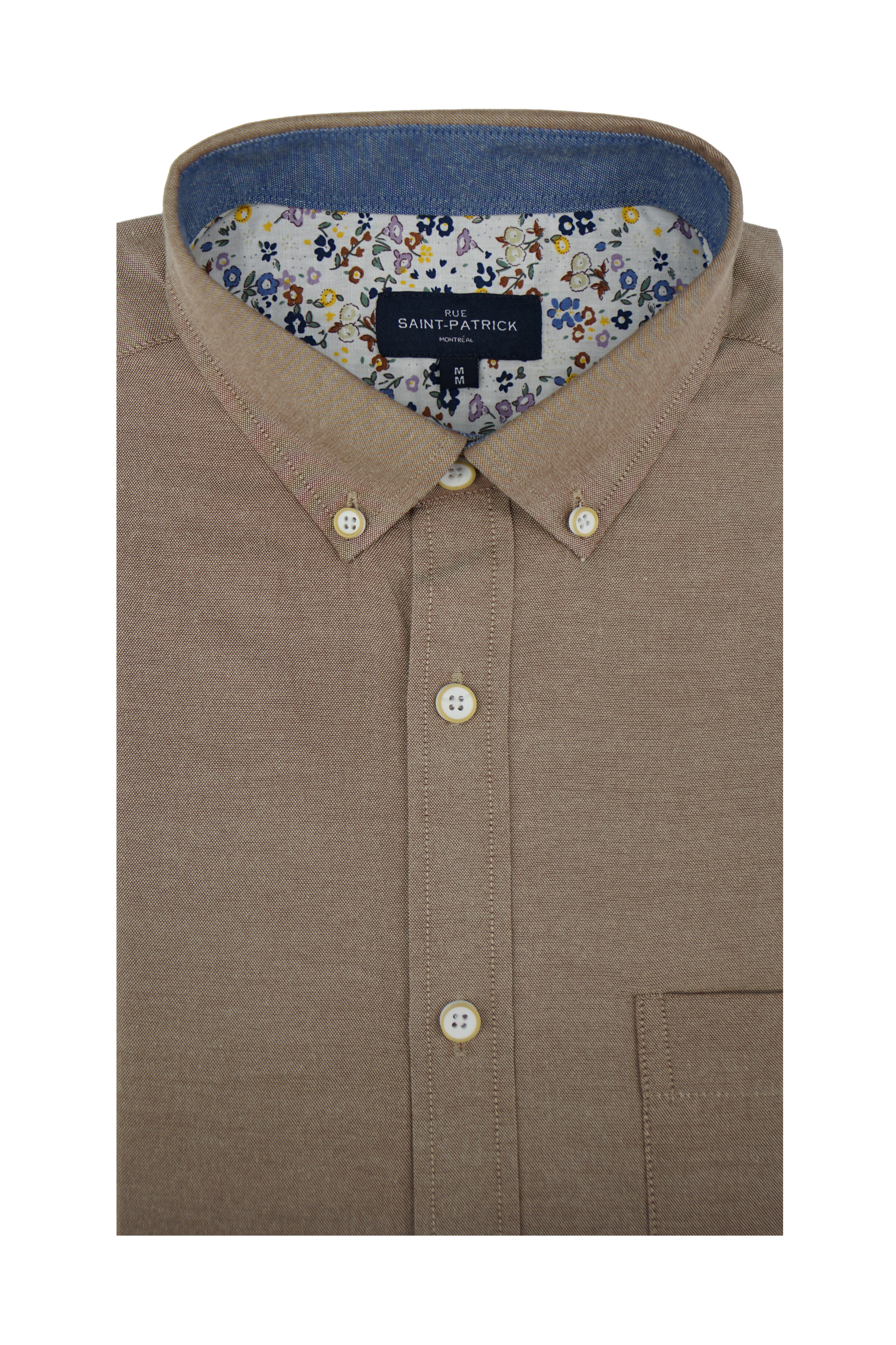 Chemise Oxford facile d'entretien Icaria en marron latte