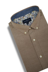 Chemise Oxford facile d'entretien Icaria en marron latte