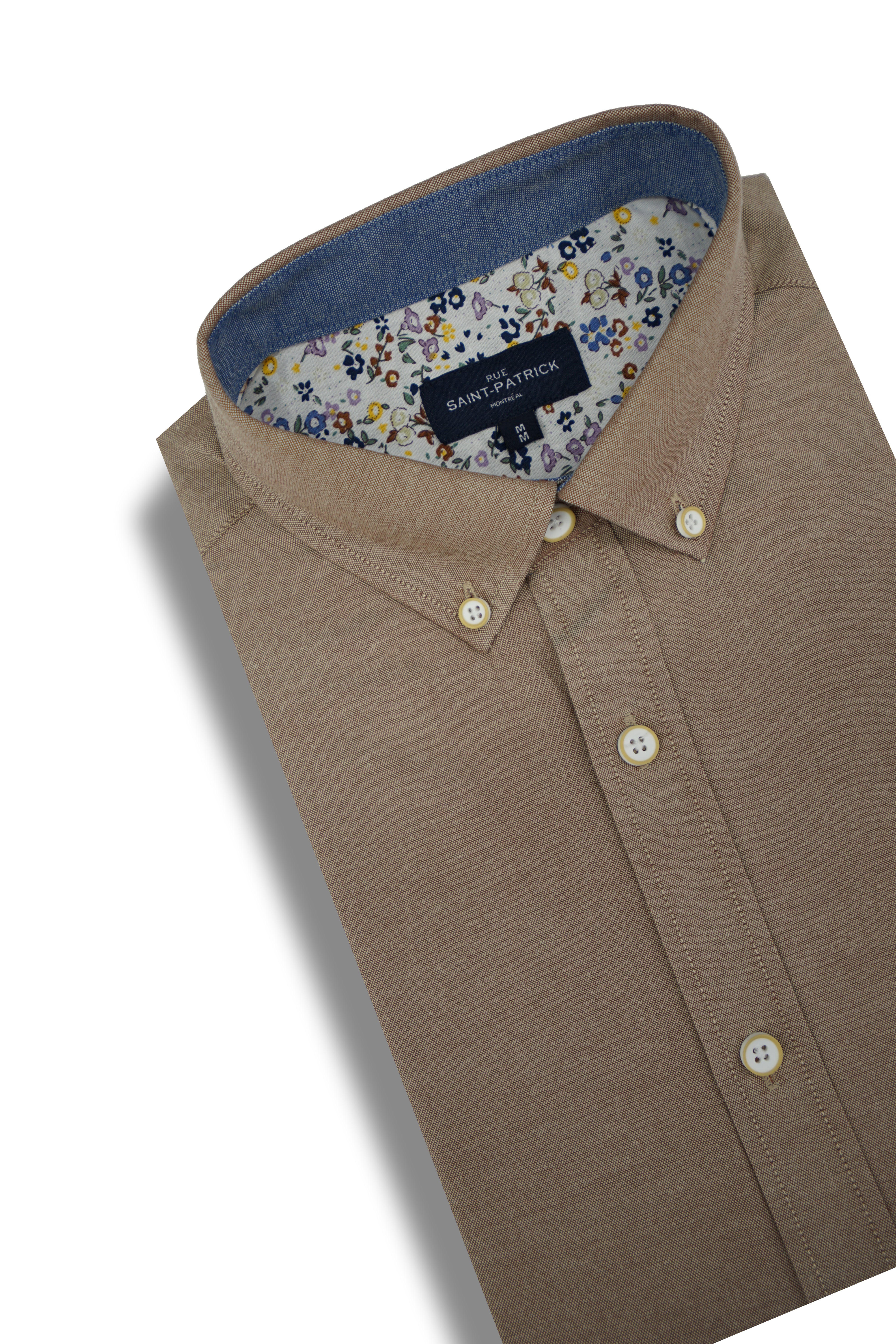 Chemise Oxford facile d'entretien Icaria en marron latte