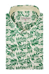 Chemise à manches courtes Lisbon en vert chasseur et blanc