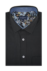 Chemise Oxford à manches courtes facile d'entretien Monterrey en noir