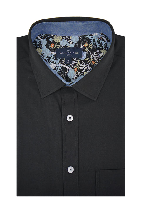 Monterrey Easy-Care Oxford Short Sleeve Shirt Shirt in Black