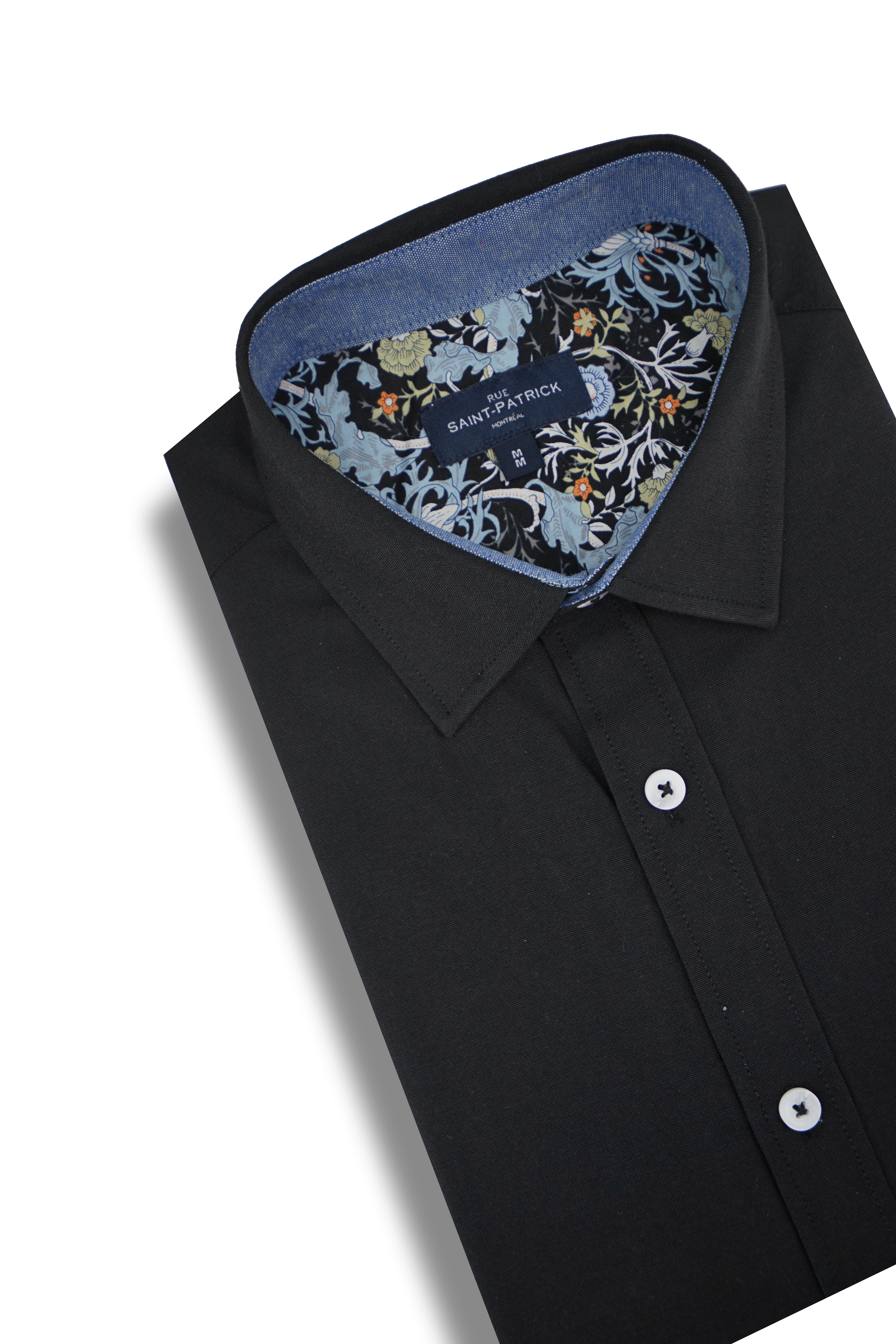 Chemise Oxford à manches courtes facile d'entretien Monterrey en noir