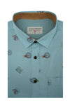 Chemise à manches courtes à imprimé passeport Capri en bleu océan