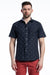 Valencia Easy-Care Short Sleeve Shirt in Navy featuring a Pineapple Print