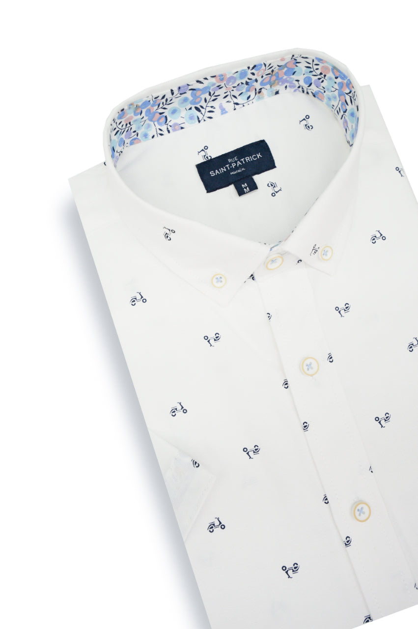 Chemise à manches courtes facile d'entretien Genoa en blanc