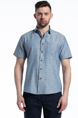 Chemise à manches courtes Ravenna Easy Care en bleu Carolina