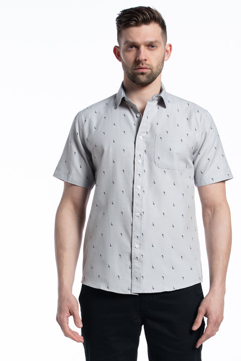 Salerno Easy-Care Short Sleeve Shirt in Rhino Grey