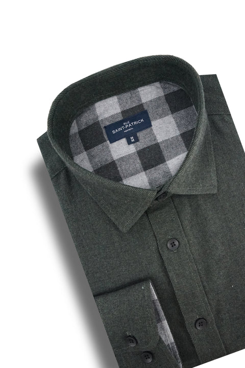 Verdun Stretch Flannel Shirt in Pine Green