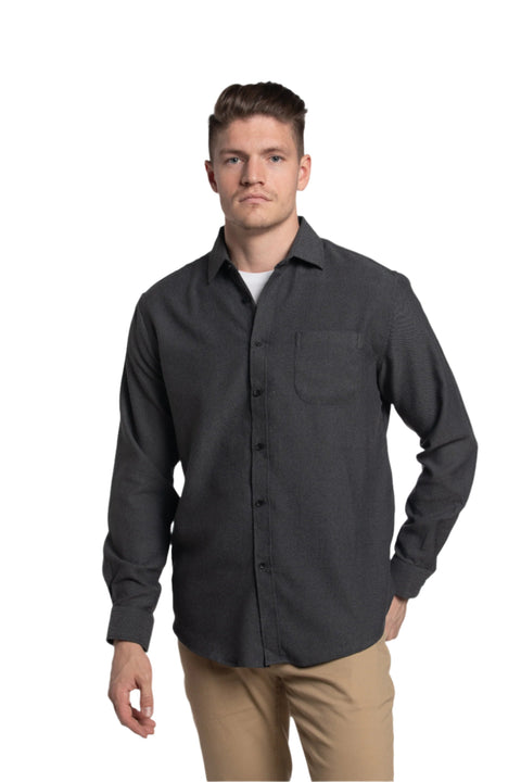 Dundee Stretch Twill Shirt in Charcoal Grey