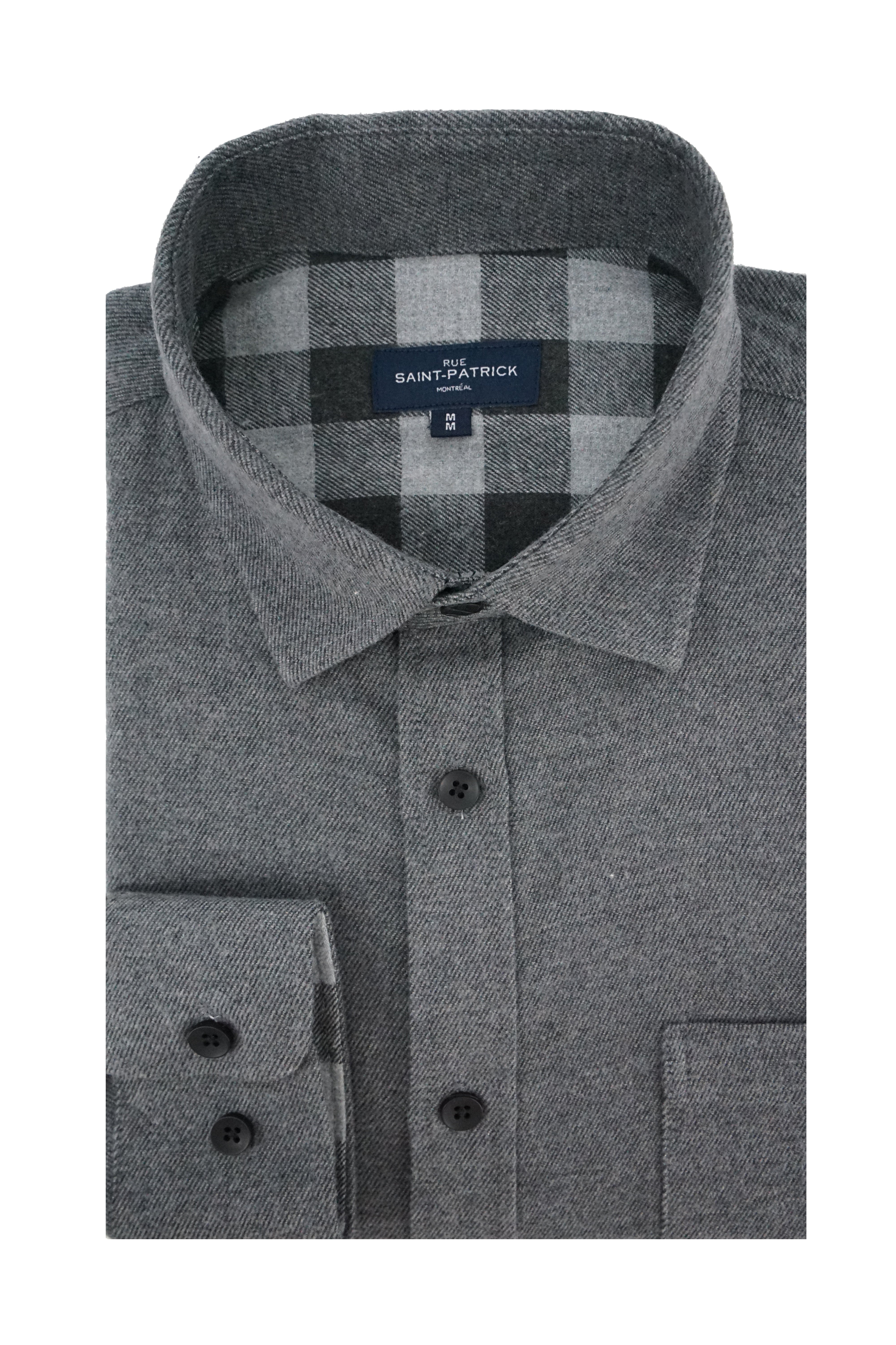 Snowdon Stretch Twill Shirt in Dark Grey