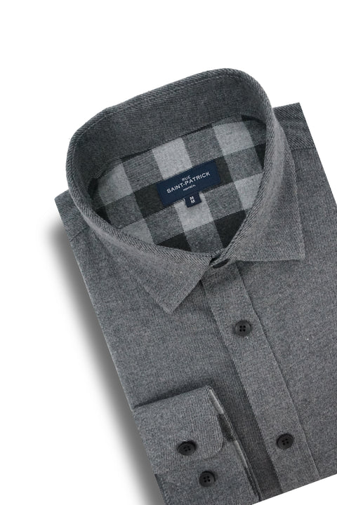 Snowdon Stretch Twill Shirt in Dark Grey