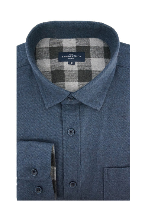 Outremont Stretch Flannel Shirt in Indigo