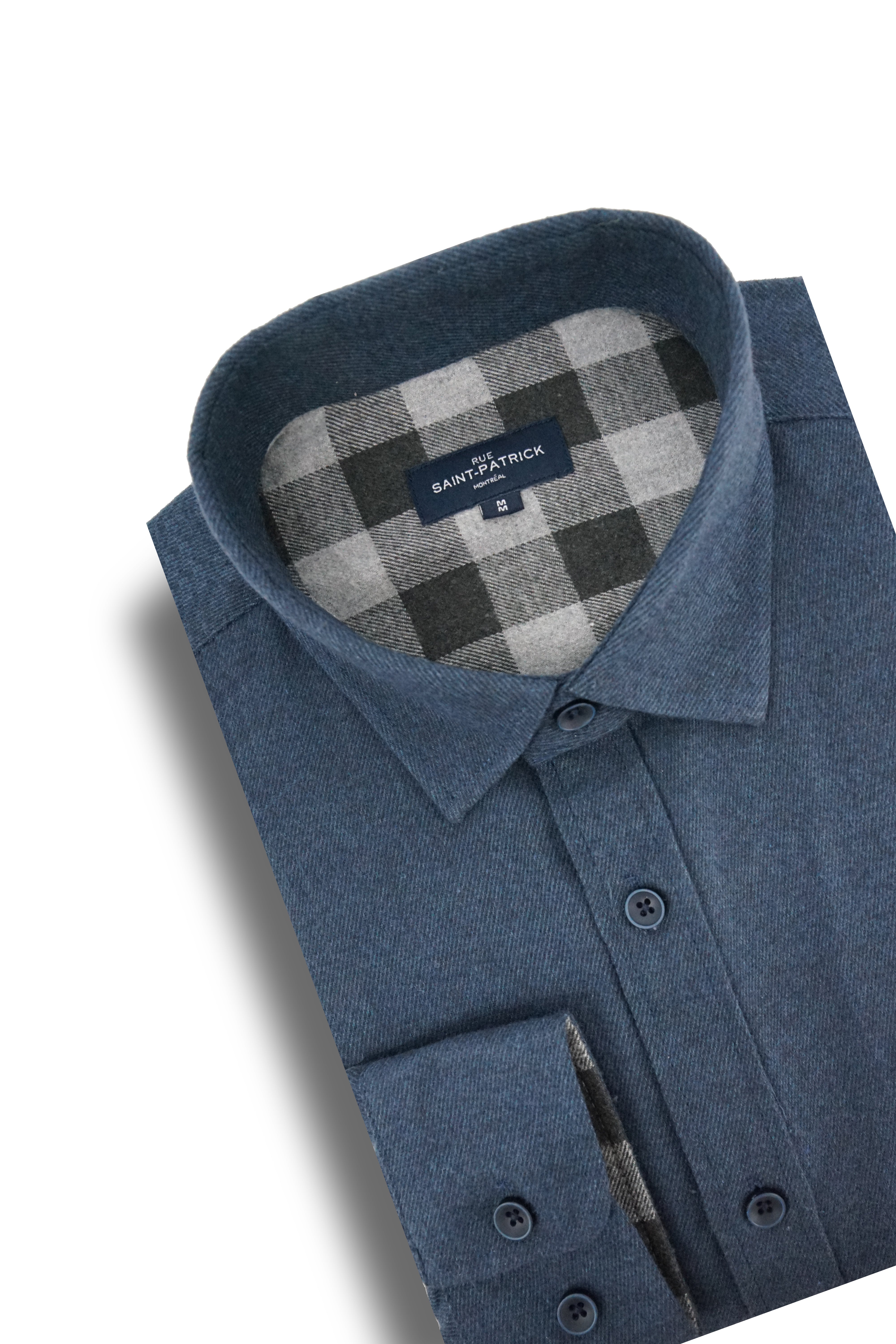Outremont Stretch Flannel Shirt in Indigo