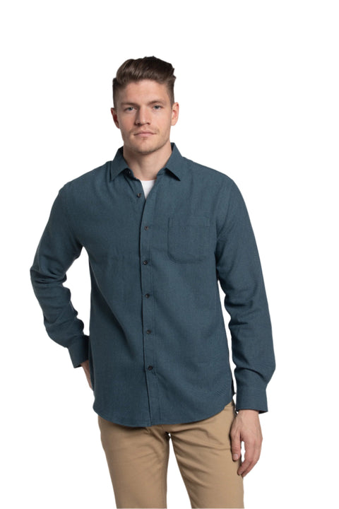 Glasgow Stretch Twill Shirt in Airforce Blue