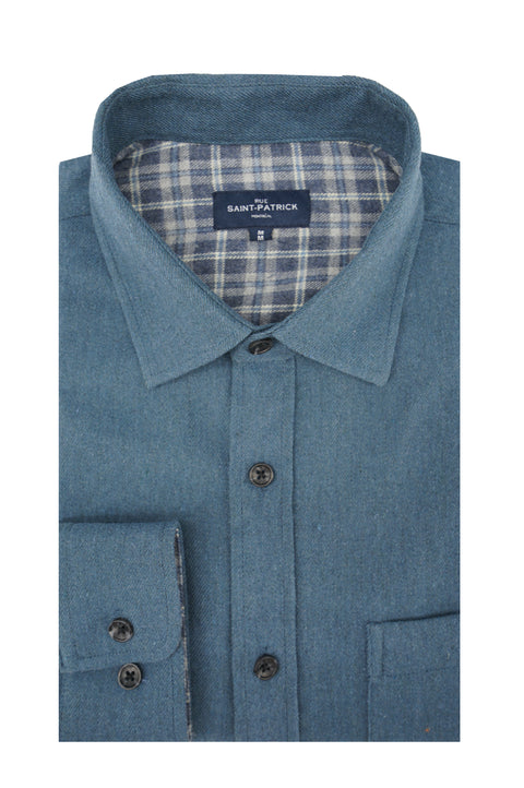 Glasgow Stretch Twill Shirt in Airforce Blue