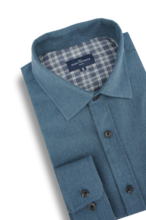 Glasgow Stretch Twill Shirt in Airforce Blue