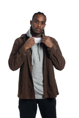 Edmonton Corduroy Overshirt in Dark Mocha