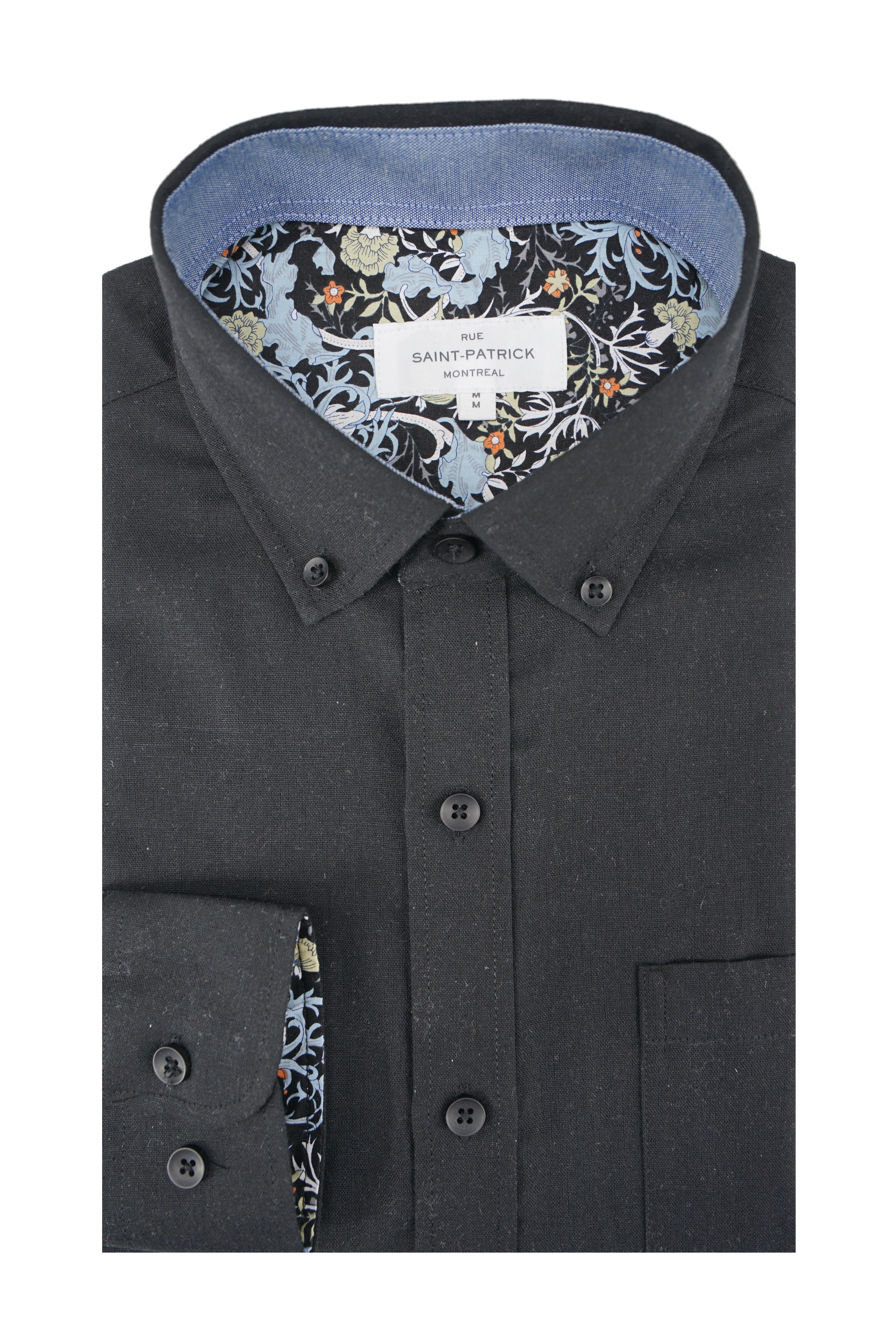Chemise à manches longues en lin Leggananny en noir