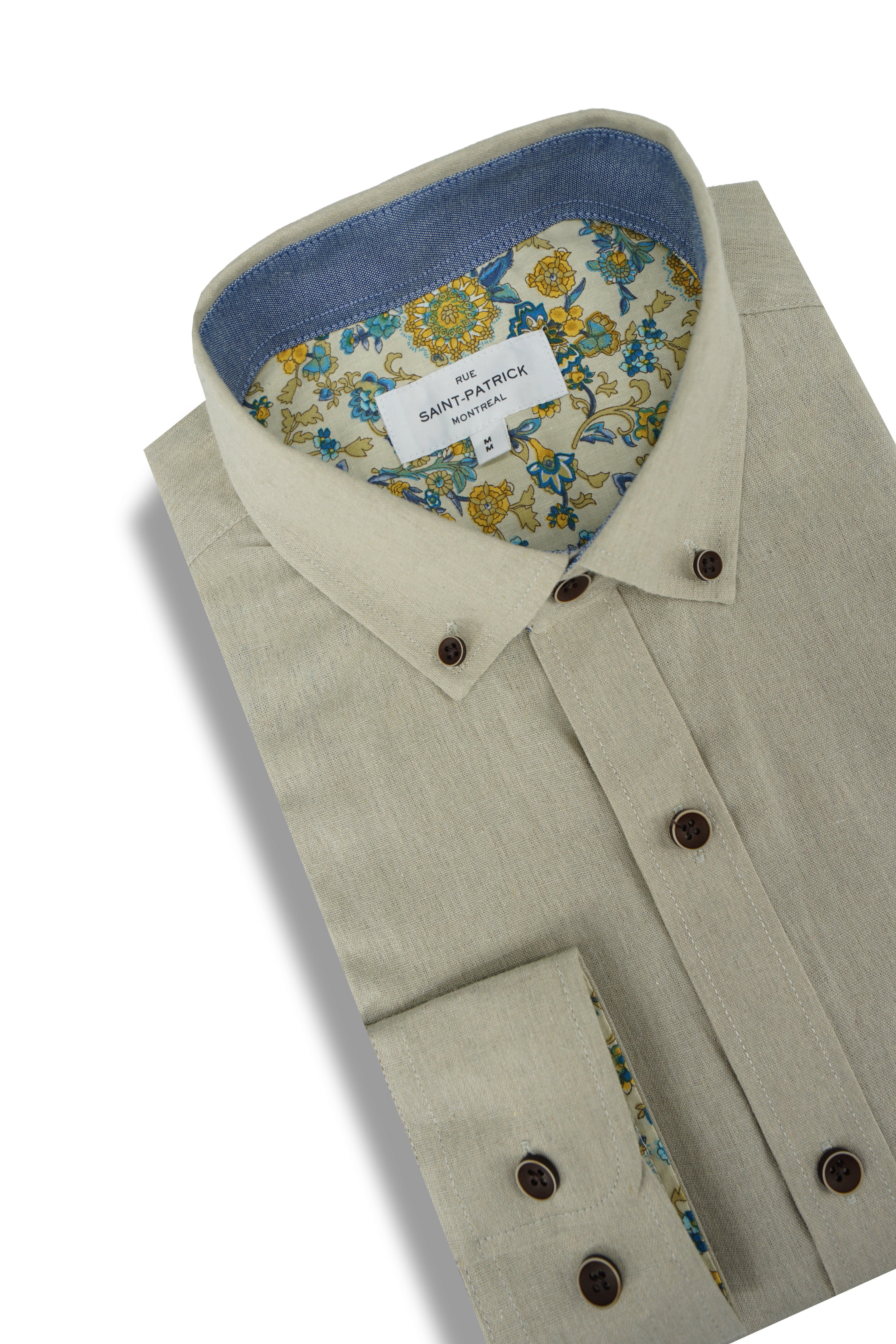 Chemise à manches longues en lin Callann en sauge