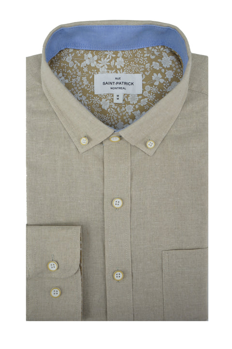 Longford Linen Long Sleeve Shirt in Natural