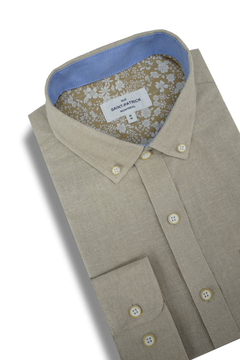 Longford Linen Long Sleeve Shirt in Natural