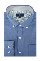 Chemise à manches longues en lin Kinsale en bleu aviation